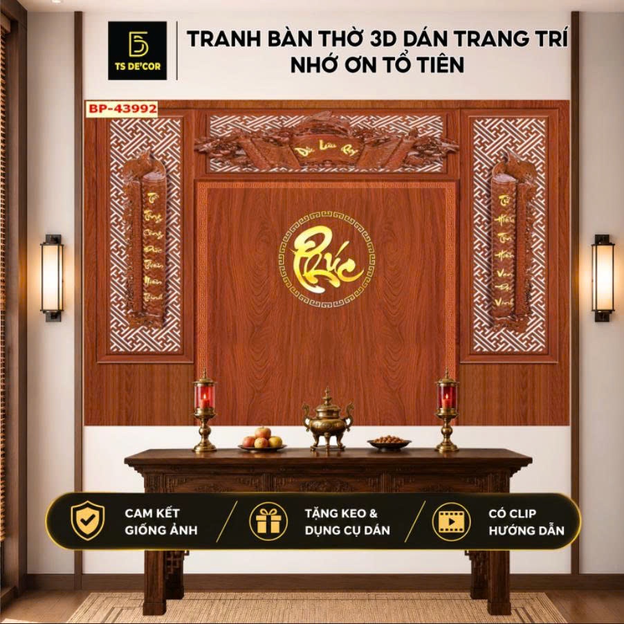 TRANH DÁN TƯỜNG 3D VẢI LỤA TRANH PHÒNG THỜ NHIỀU MẪU MÃ LỰA CHỌN