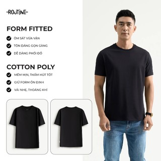 Hộp 3 Áo Thun Trơn Tay Ngắn Nam Co Giãn Form Fitted - Routine 10S25TSS103C