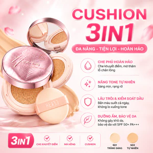 Cushion đa năng HEXZE 3in1 tích hợp chống nắng SPF50+,PA++++ Che Khuyết Điểm, Má Hồng