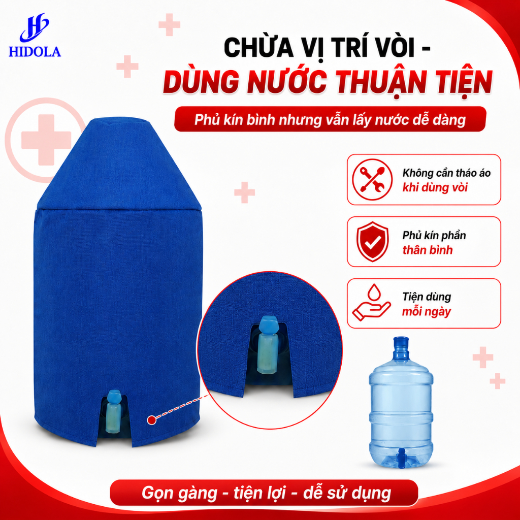Túi Trùm Bình Nước 20L Có Vòi CV.FULL-02 – Chống Bụi, Vải Cao Cấp, Dễ Tháo Lắp, Thẩm Mỹ Cho Văn Phòng & Gia Đình