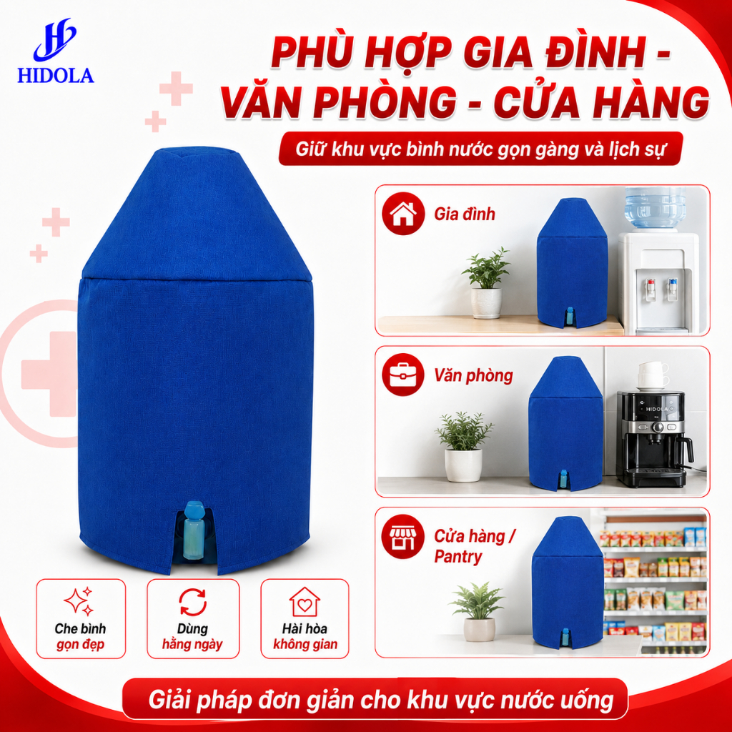 Túi Trùm Bình Nước 20L Có Vòi CV.FULL-02 – Chống Bụi, Vải Cao Cấp, Dễ Tháo Lắp, Thẩm Mỹ Cho Văn Phòng & Gia Đình