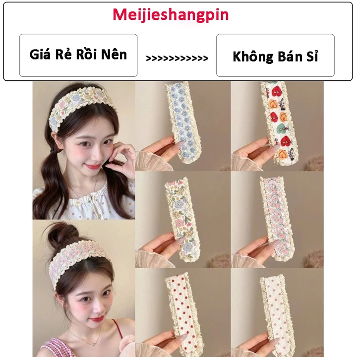 Băng Đô Dán Mái Velcro Phong Cách Hàn Quốc Ngọt Ngào & Retro Cho Quấn Tóc