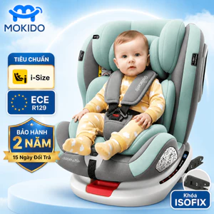 Ghế ngồi ô tô trẻ em chuẩn lắp đặt ISOFIX+LATCH chuẩn ECE R44/04 bé từ sơ sinh đến 12 tuổi Qiaobeibi C008A1