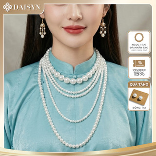 [ DAISYN ] N692 dây chuyền mang áo dài , dây chuyền áo tấc, vòng cổ áo ngũ thân 5 sợi ngọc trai nhân tạo sang trọng