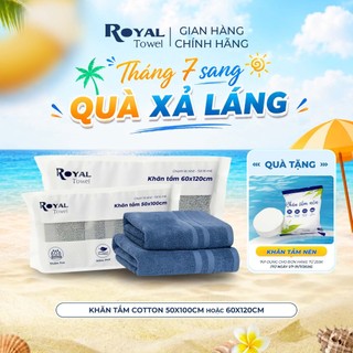 Khăn Tắm Royal Towel 50x100cm Hoặc 60x120cm Sợi Cotton Mềm Mịn, Thấm Hút Tốt, Không Xổ Lông, Không Phai Màu
