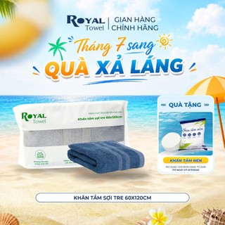 Khăn Tắm Royal Towel 60x120cm Sợi Tre Bamboo, Mềm Mịn, Thấm Hút Tốt, Không Xổ Lông, Không Phai Màu, An Toàn Cho Da