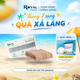 Khăn Mặt Royal Towel 30x50cm Sợi Tre Bamboo, Mềm Mịn, Thấm Hút Tốt, Không Xổ Lông, Không Phai Màu, An Toàn Cho Da