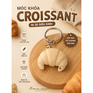 🥐 Móc Khóa Croissant In 3D Mini – Phụ Kiện Balo & Chìa Khóa Siêu Dễ Thương