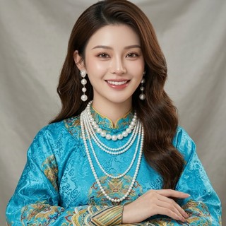 [ DAISYN ] N692 dây chuyền mang áo dài , dây chuyền áo tấc, vòng cổ áo ngũ thân 5 sợi ngọc trai nhân tạo sang trọng