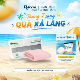Khăn Gội Royal Towel 35x70cm Sợi Tre Bamboo, Mềm Mịn, Thấm Hút Tốt, Không Xổ Lông, Không Phai Màu, An Toàn Cho Da
