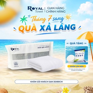 Khăn Gội Khách Sạn Royal Towel 35x80cm Sợi Cotton Mềm Mịn, Thấm Hút Tốt, Không Xổ Lông, Không Phai Màu
