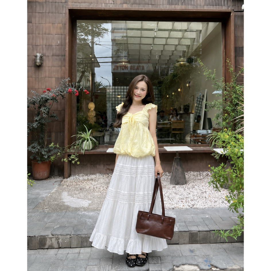 Chân Váy Maxi Dài Xòe 2 Lớp Bigsize ESHOP MS332 Váy Dáng Dài Suông Xòe Đi Biển Dễ Thương 45-85kg