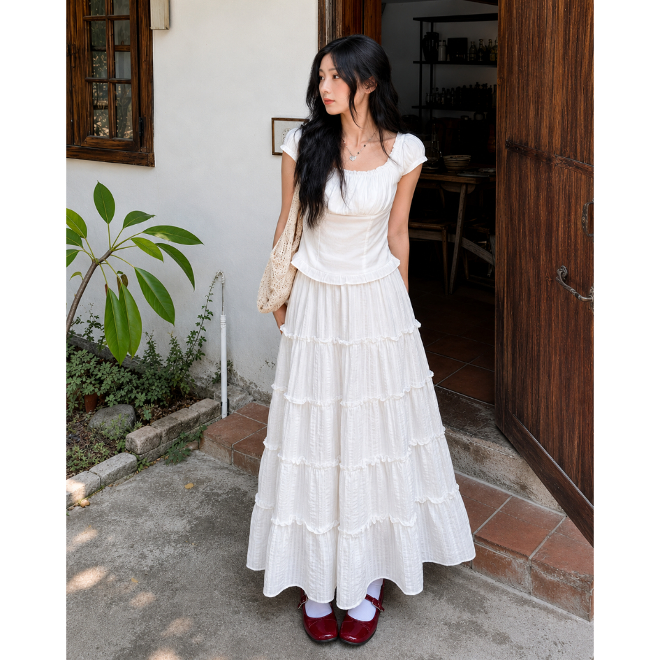 Chân Váy Maxi Dáng Dài Suông Xòe ESHOP MS321 Váy 2 Lớp Mùa Hè Mặc Đi Biển Đi Làm Thoáng Mát 45-85kg