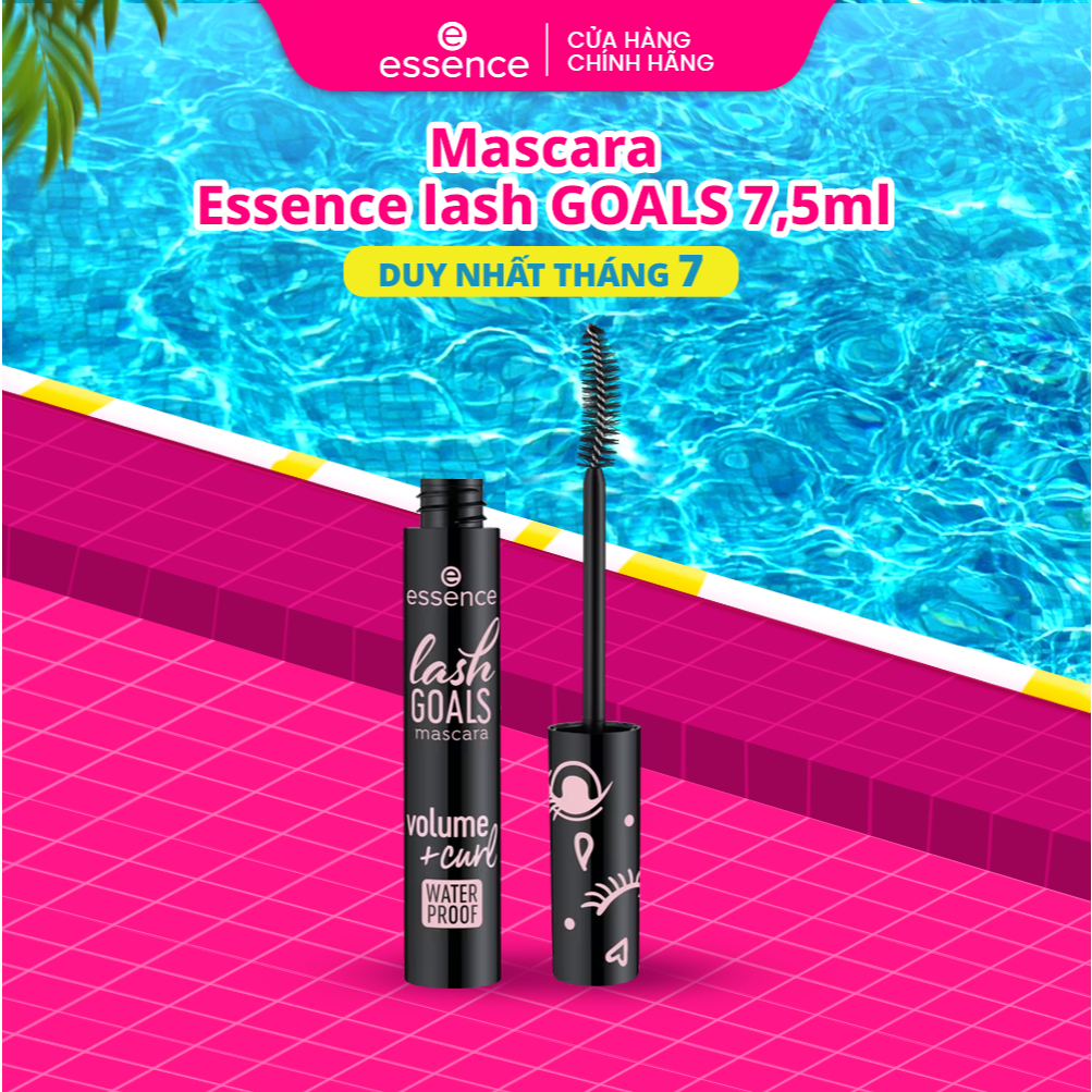 Chuốt mi Mascara Essence Lash Goals Volume Curl chống nước hiệu quả làm dài và làm dày mi 7,5ml