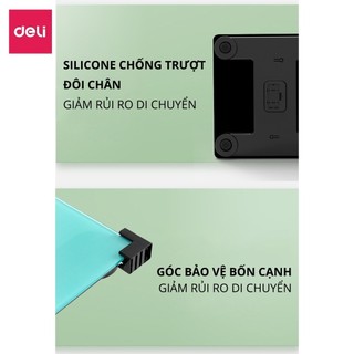 Cân Điện Tử Sức Khỏe Deli Chịu Tải 180kg Màn Hình LED Mặt Kính Cường Lực BẢO HÀNH 3 THÁNG KÈM PIN THAY