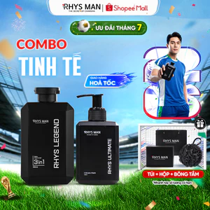Combo Sữa tắm gội nam 3in1 350ml & Dung dịch vệ sinh nam 120ml Rhys Man - Combo Tinh Tế