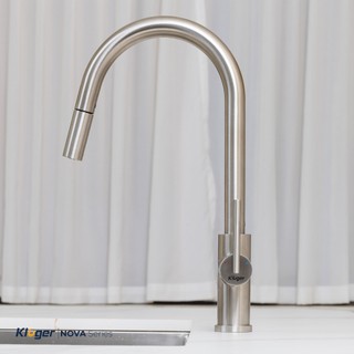 Vòi rửa bát dây rút KLF0030S xoay 360 độ, chất liệu Inox 304 cao cấp, đầu vòi đa chức năng