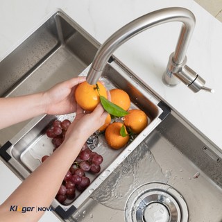 Vòi rửa bát dây rút KLF0030S xoay 360 độ, chất liệu Inox 304 cao cấp, đầu vòi đa chức năng