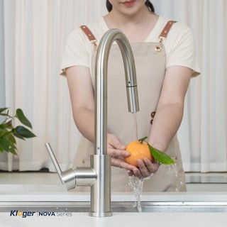 Vòi rửa bát dây rút KLF0030S xoay 360 độ, chất liệu Inox 304 cao cấp, đầu vòi đa chức năng