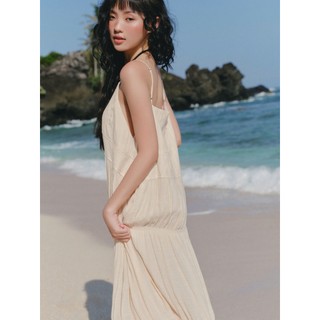 Váy maxi OLV 2 dây Cream Cotton Cami Tiered Maxi Dress phù hợp mùa hè đi chơi đi biển