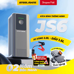 Kích Bình Ô Tô STEELMATE JS6 – 6000mAh, Dòng Cực Đại 600A, Hỗ Trợ Xăng 2.0L, Dầu 1.5L, BH 2 Năm