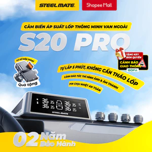 Cảm Biến Áp Suất Lốp Ô Tô STEELMATE TP S20 Pro - Van Ngoài, Cảnh Báo Âm Thanh, Bảo hành 2 năm