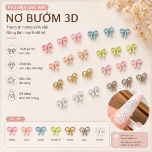 Nơ Bướm 3D Trang Trí Móng Nail Cao Cấp – Charm Nơ Nail Art Mini Đính Móng Handmade Nhiều Màu NC13