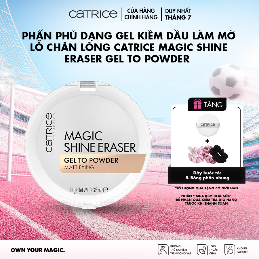 Phấn phủ dạng gel kiềm dầu làm mờ lỗ chân lông Catrice Magic Shine Eraser Gel To Powder 10g