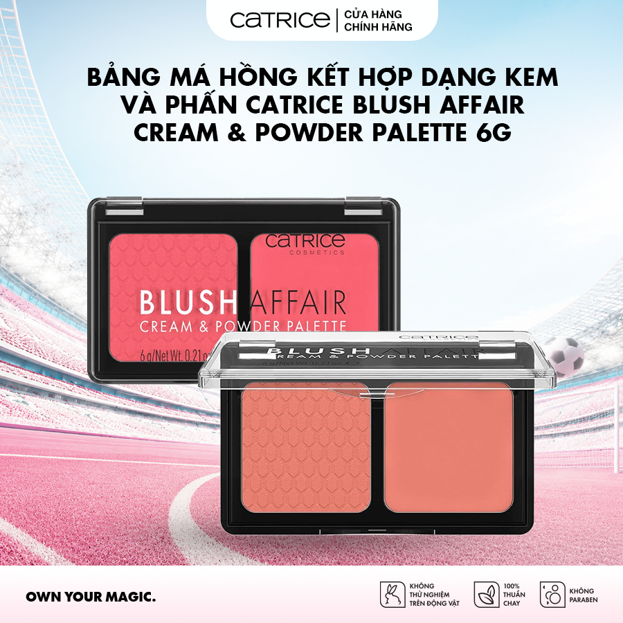 Bảng má hồng kết hợp dạng kem và phấn Catrice Blush Affair Cream & Powder Palette 6g