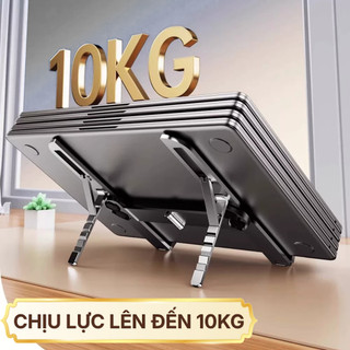 Giá Đỡ Laptop Gấp Gọn GD11 Nhôm Hàng Không Nhẹ, Chân Đế Máy Tính 6 Mức Điều Chỉnh Hỗ Trợ Tản Nhiệt