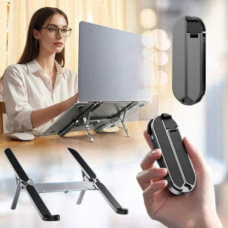 Giá Đỡ Laptop Gấp Gọn GD11 Nhôm Hàng Không Nhẹ, Chân Đế Máy Tính 6 Mức Điều Chỉnh Hỗ Trợ Tản Nhiệt