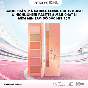 Bảng phấn má Catrice Coral Lights Blush & Highlighter Palette 6 màu chất lì mềm mịn tạo độ sắc nét 15g