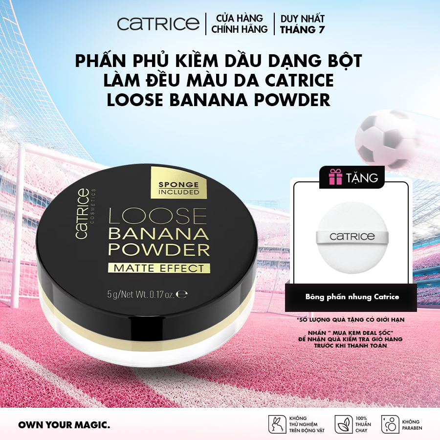 Phấn phủ dạng bột Catrice Loose Banana Powder cố định lớp trang điểm và che khuyết điểm 5g