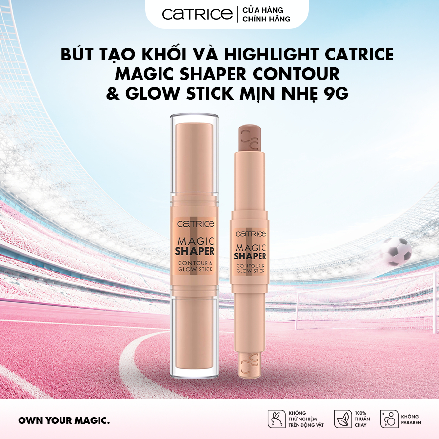 Bút tạo khối và highlight Catrice Magic Shaper Contour & Glow Stick mịn nhẹ 9g