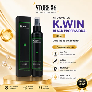 Xịt Dưỡng Tóc K.WIN Black Professional 200ml | Dưỡng Ẩm, Gỡ Rối, Chống Xù & Bóng Khỏe