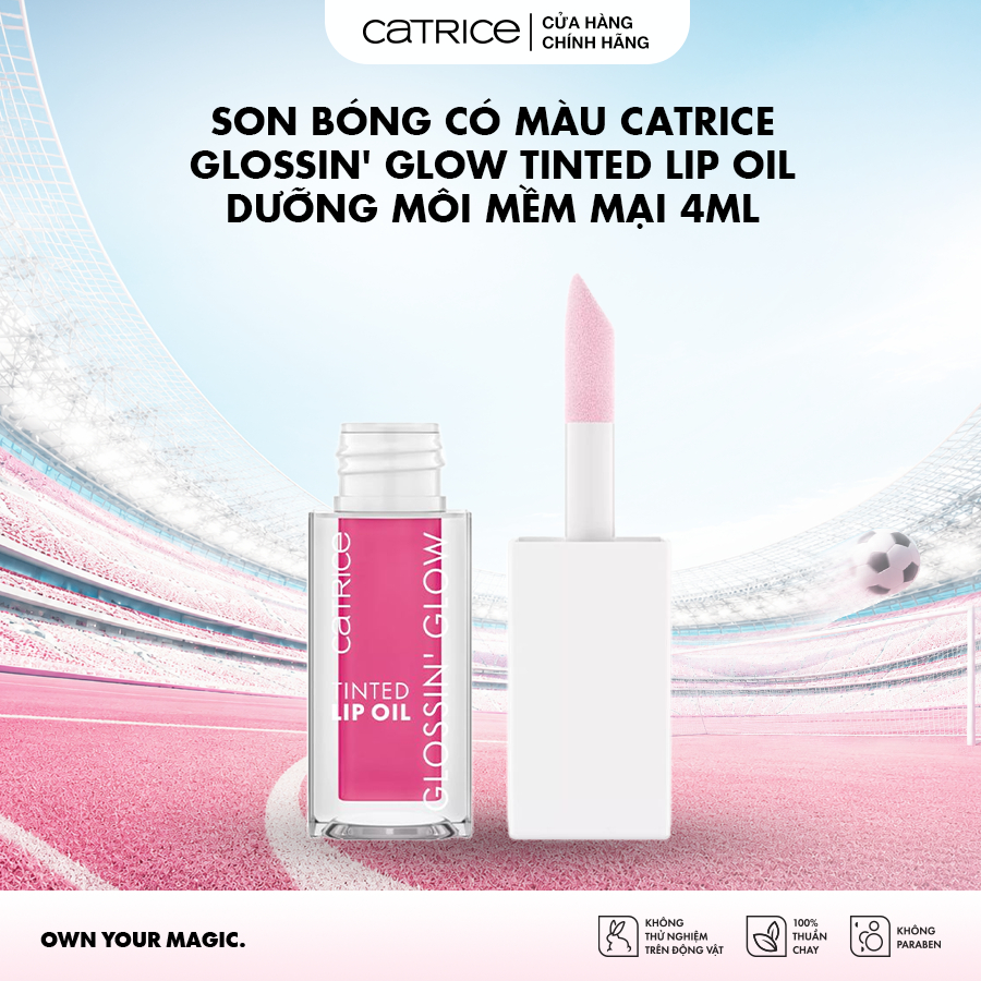 Son bóng có màu Catrice Glossin' Glow Tinted Lip Oil dưỡng môi mềm mại 4ml