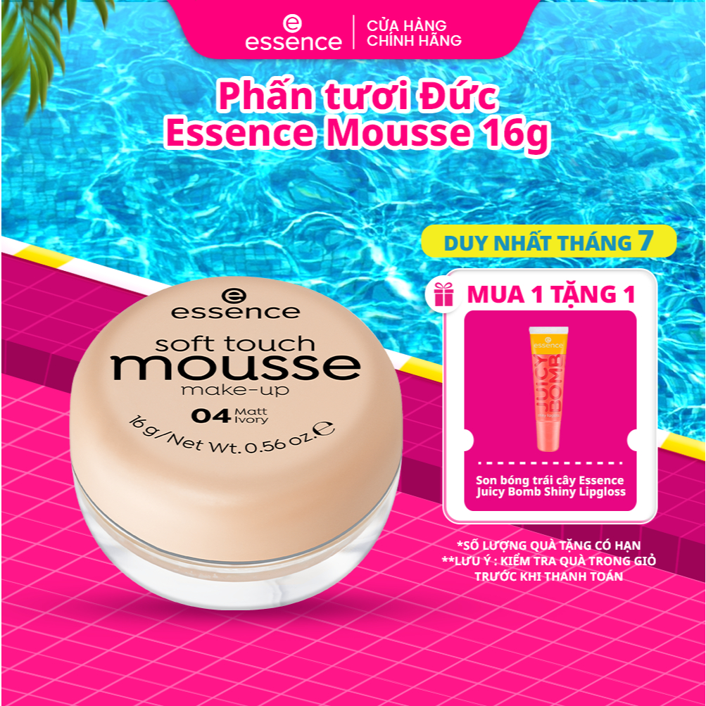 [HSD: T3/27] Phấn tươi ESSENCE SOFT TOUCH MOUSSE kiềm dầu che khuyết điểm 16g