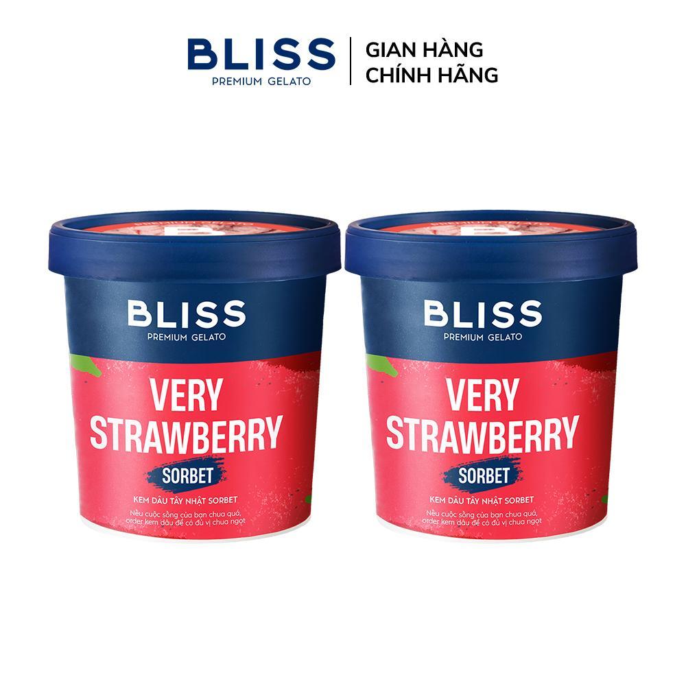 [Hỏa tốc HN/HCM] Combo 2 Kem BLISS Premium Gelato vị Kem Dâu Tây Nhật (Very Strawberry Gelato) hộp 473ml