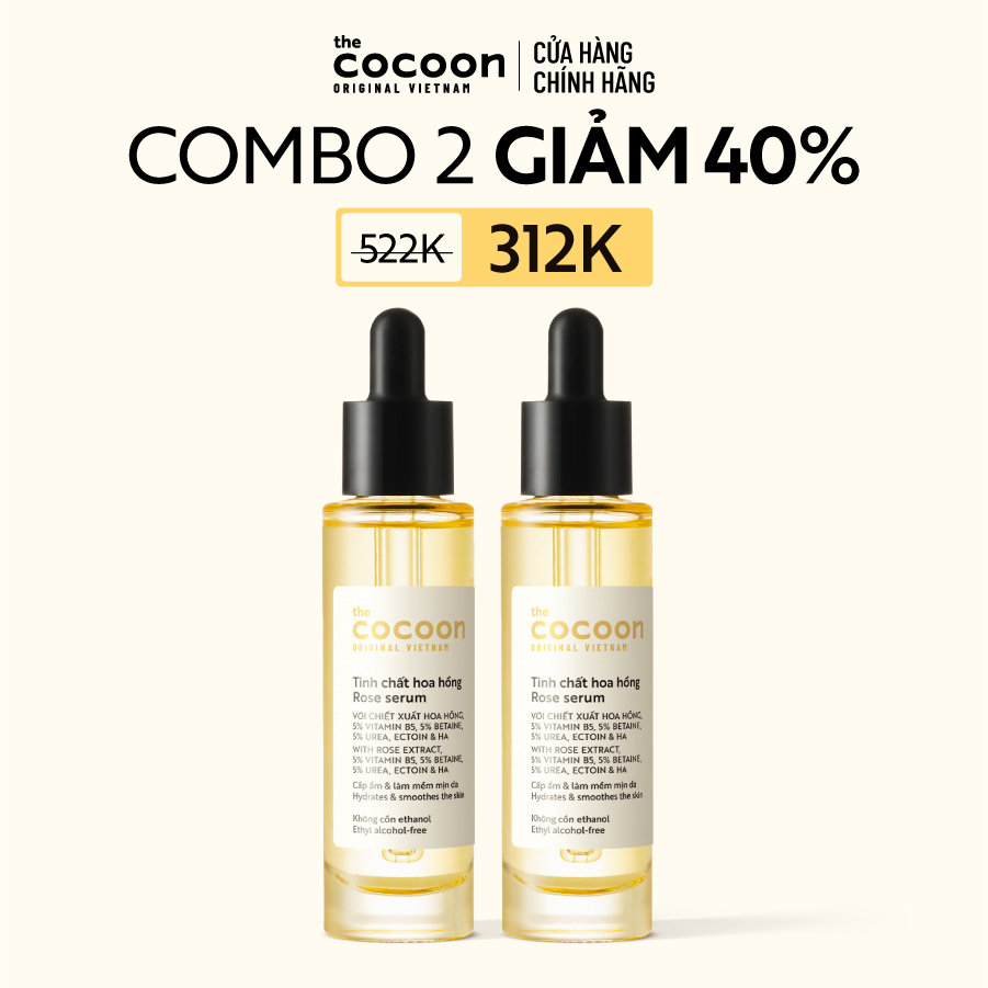 [MUA 2 GIẢM 40%] Combo 2 Tinh chất hoa hồng Cocoon 30ml