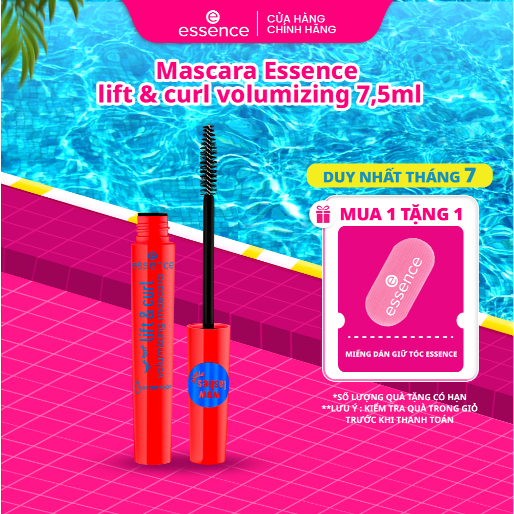 Mascara dày và cong mi chống nước Essence lift & curl volumizing 7.5ml