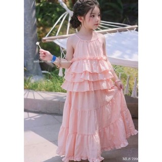 [B&G] Sét váy maxi hồng áo cô yếm kèm chân váy bồng bềnh công chúa cho bé gái đi chơi, đi biển