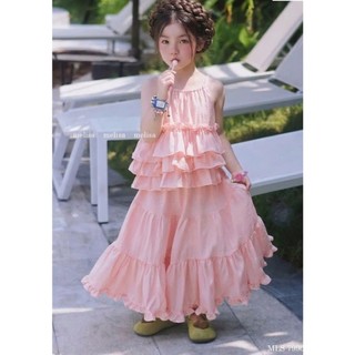 [B&G] Sét váy maxi hồng áo cô yếm kèm chân váy bồng bềnh công chúa cho bé gái đi chơi, đi biển