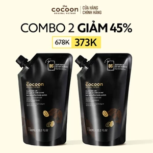 Combo 2 túi Refill - Cà phê Đắk Lắk làm sạch da chết cơ thể Cocoon 600ml