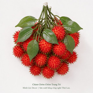 Chùm Chôm Chôm 5 trái/ chùm trang trí Cao cấp | Trái Cây Nhựa foam, Trái Cây trang trí, Trái Cây Mô Hình