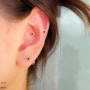 bông tai ren bi trơn người lớn trẻ con đều đeo được
