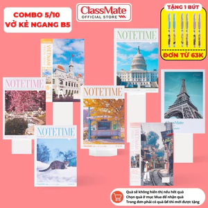 Combo 5/10 Vở Kẻ Ngang Travel Note Classmate Bìa Chống Nước, Vở Viết 60-70gsm, B5, 80/120/200 Trang Ghi Chép