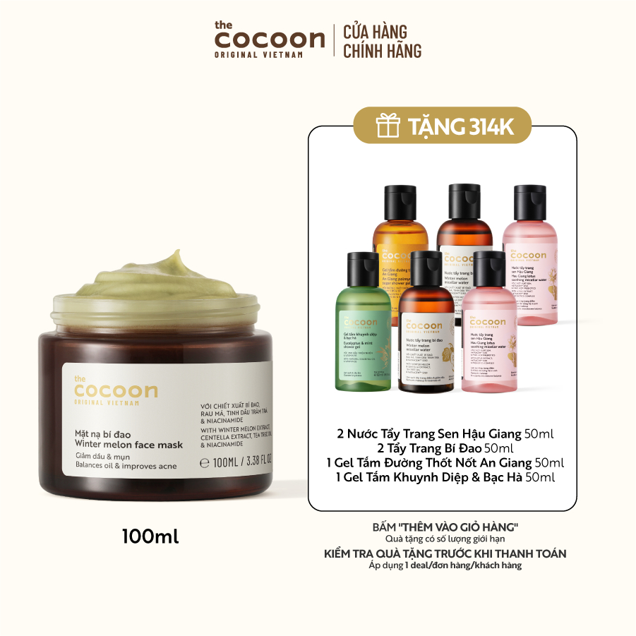 Bigsize - Mặt nạ bí đao Cocoon giảm dầu & mụn 100ml