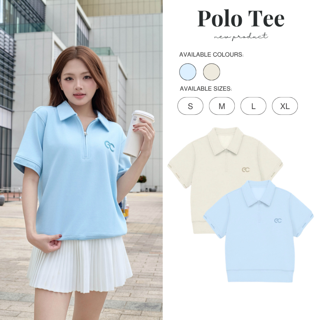 Áo Thun Polo MONARQUE ECOCHIC Logo Cao Su 3D Bo Gấu Nhẹ Bo Tay Rib Dệt Chữ Định Lượng 260grm Chính Hãng B164