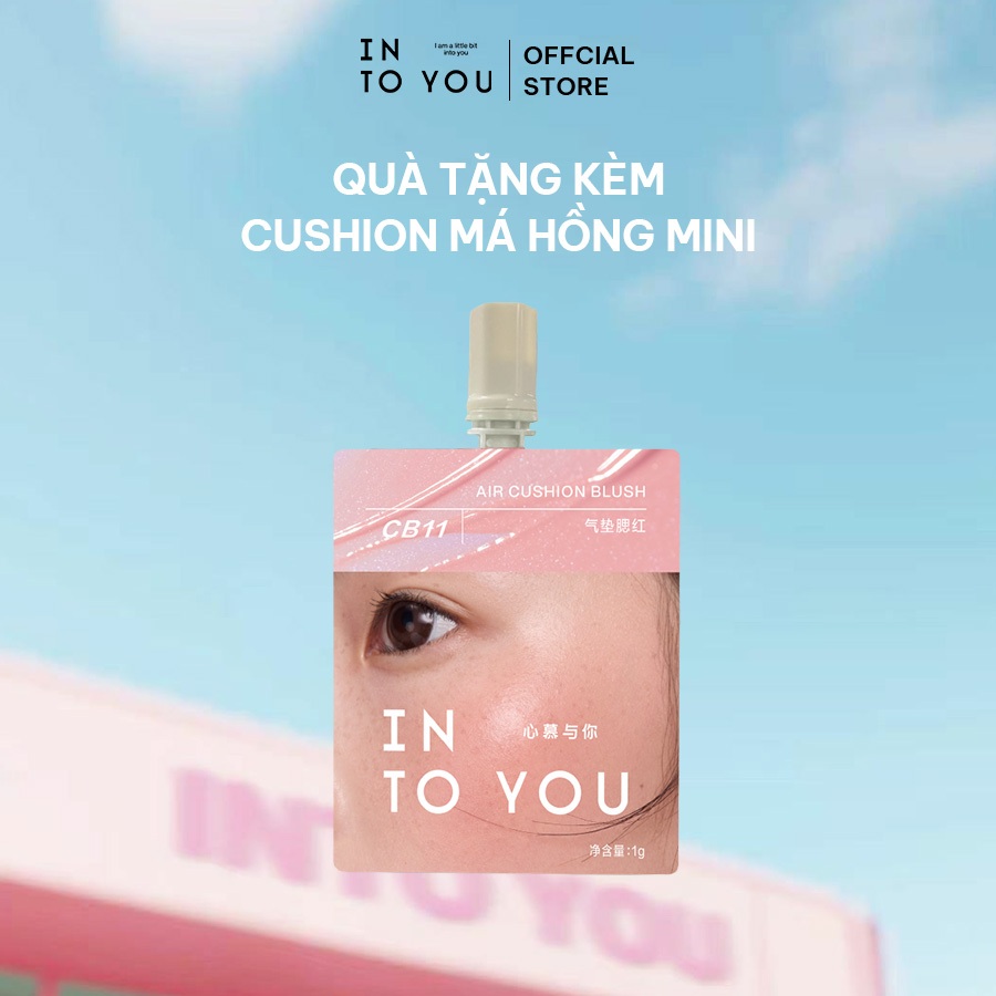 Túi má Hồng Cushion Mini INTO YOU Lì Mịn Nhẹ Thoáng Khí Giữ Lớp Trang Điểm Lâu Trôi Bền Màu 1g