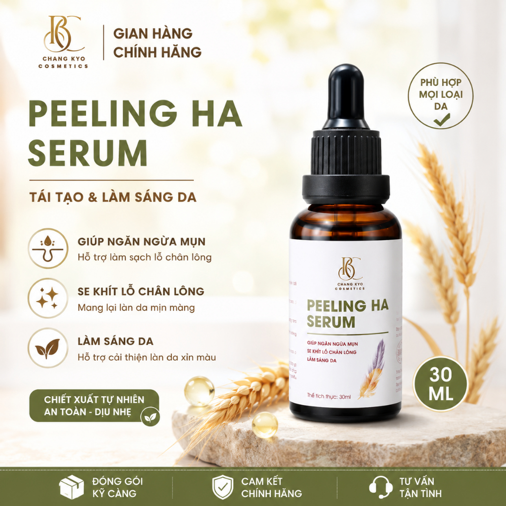 [ HOÀN TOÀN MỚI ] Peeling Ha Serum ( Giúp ngăn ngừa mụn, Se khít lỗ chân lông, Làm sáng da, Không sưng, Không bong )